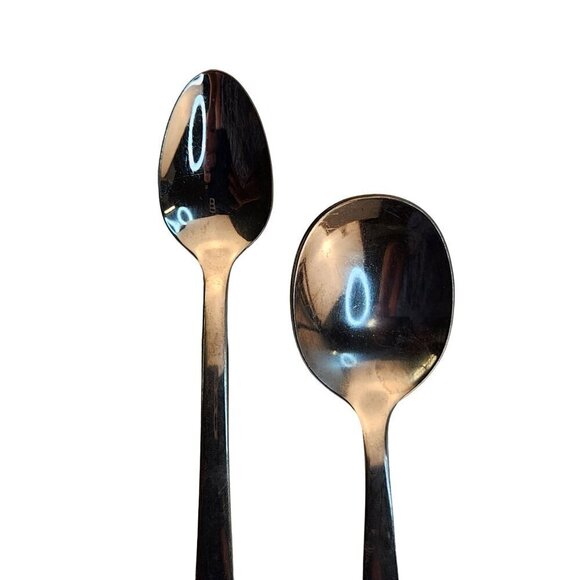 Vintage Baby Utensils Set Of 5 - 3 Teaspoons & 2 Forks - Silver Stainless, 2 Ger - Picture 13 of 13